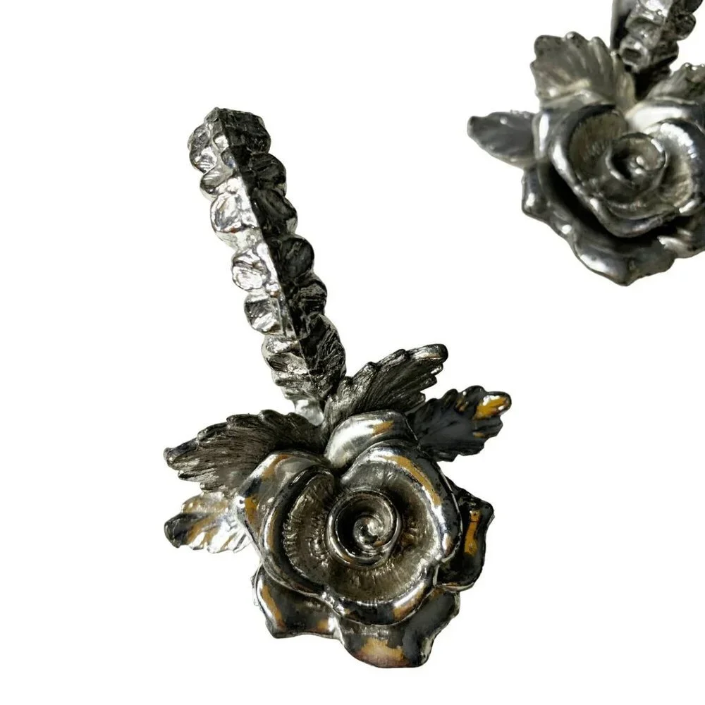 Vintage Rose Napkin Ring Holders Princess House Set of 4